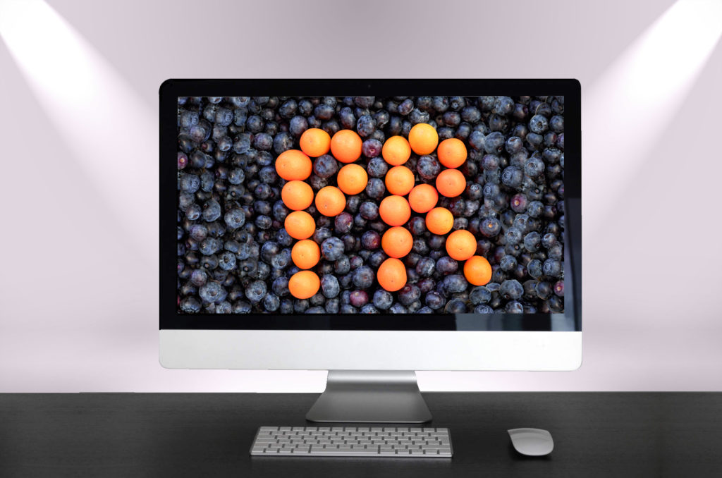 Blaubeeren Miniorangen Mock up